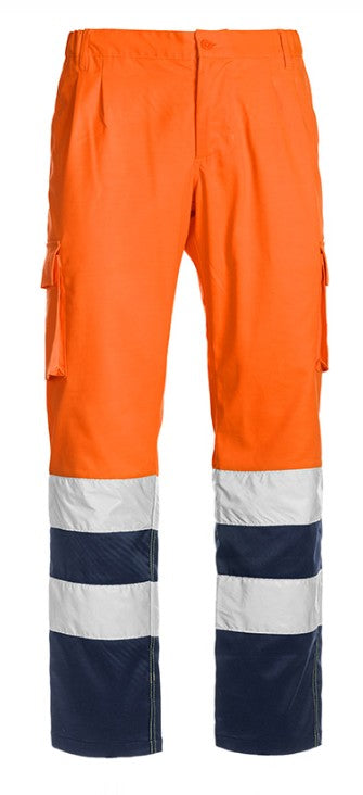 Pantalone SOTTOZERO STRETCH alta visibilità con rifrangenti, elasticizzato con 2 tache gamba,
77% POLIESTERE, 20% COTONE, 3% SPANDEX 250 g/m 2